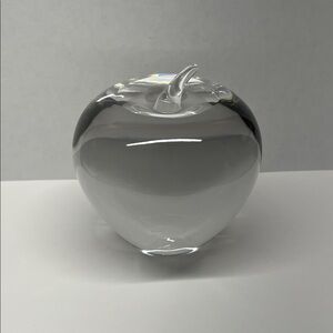 Elegant Tiffany & Company Crystal  Apple Sculpture